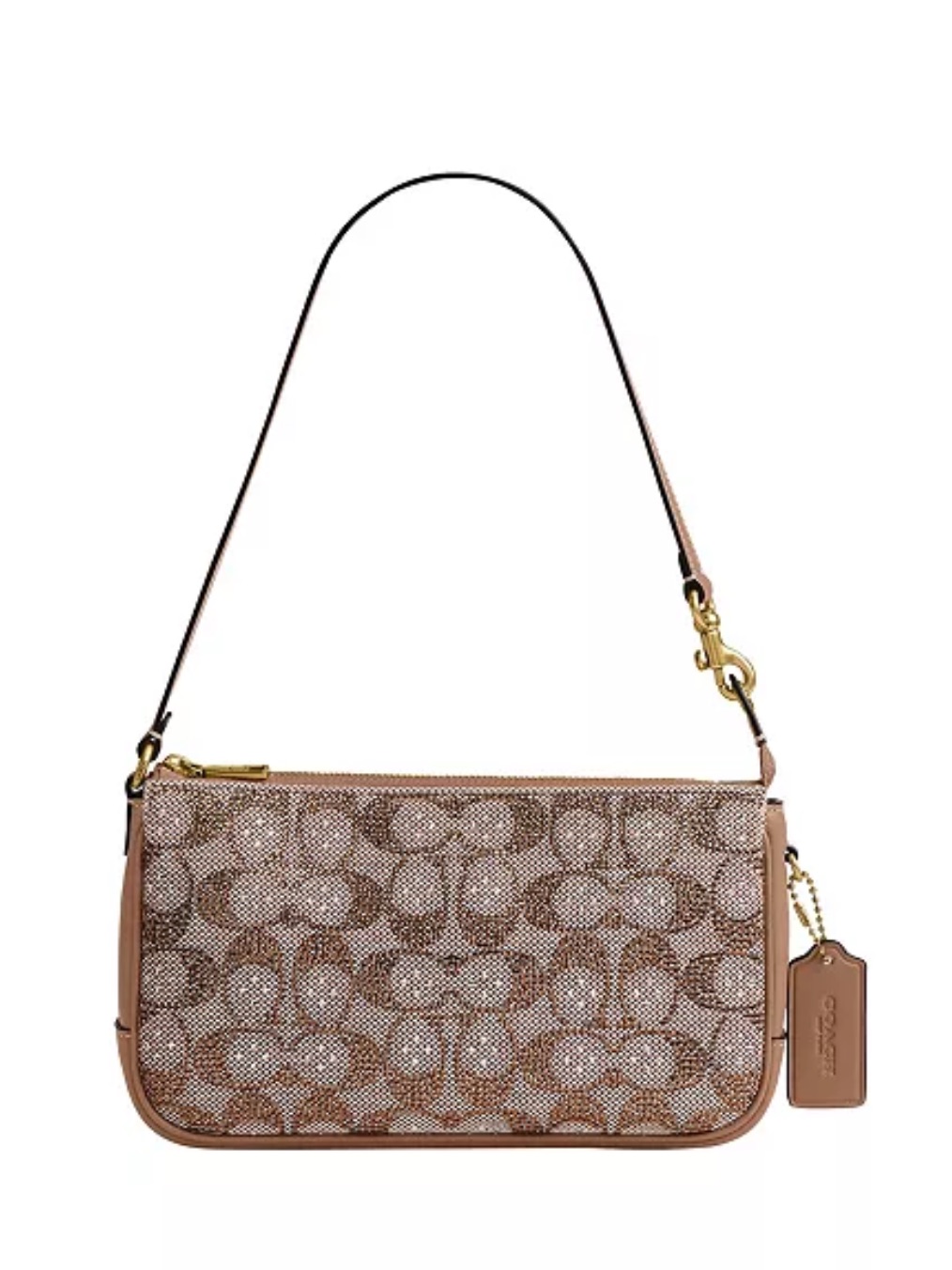 Nwt Coach Plaza Small Crystal Signature Jacquard Shoulder Bag